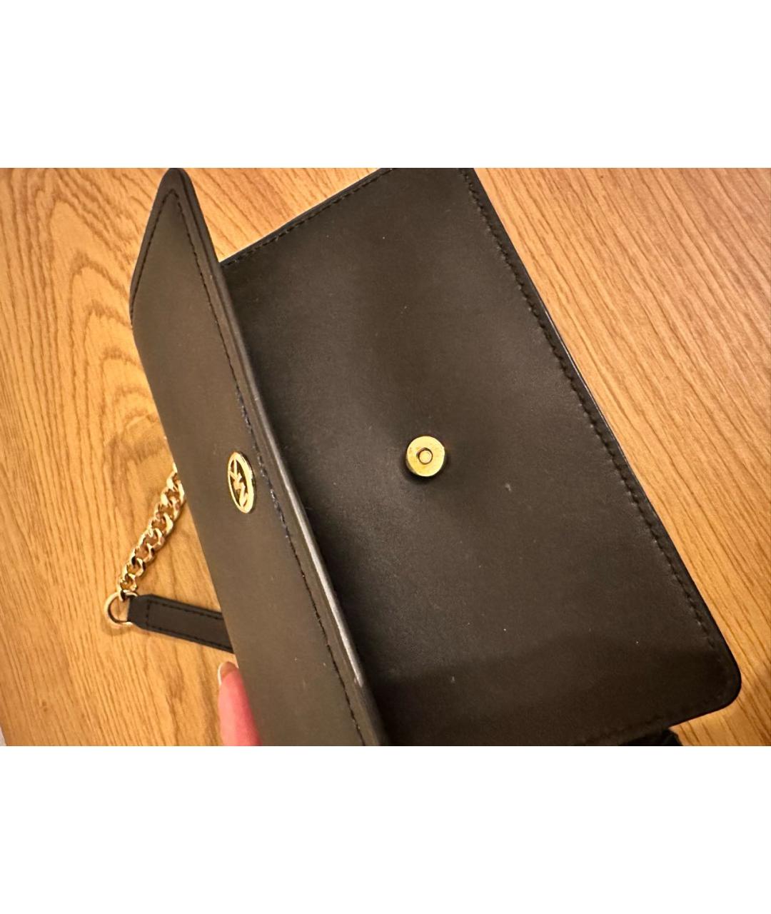 MICHAEL KORS Черная кожаная сумка через плечо, фото 3