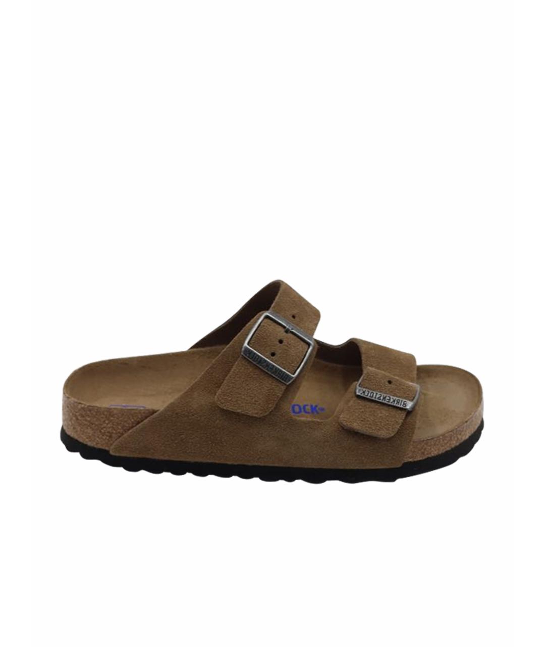 BIRKENSTOCK Коричневые замшевые сандалии, фото 1