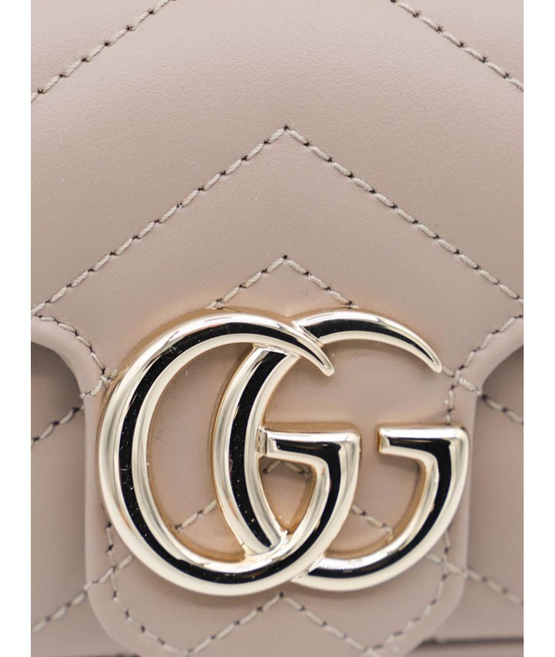 GUCCI Бежевая кожаная сумка через плечо, фото 2