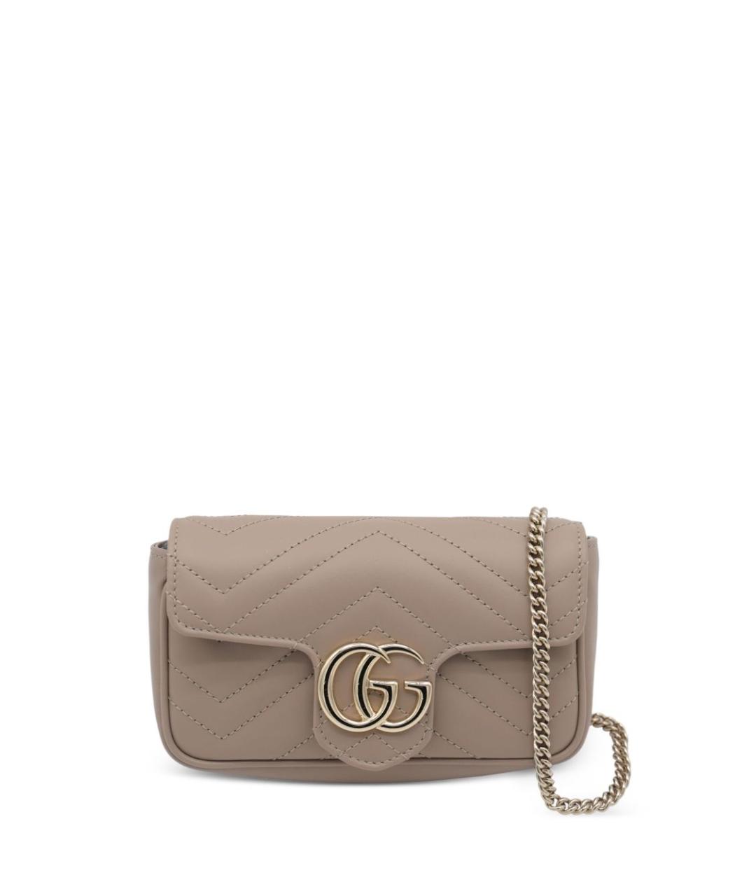 GUCCI Бежевая кожаная сумка через плечо, фото 1