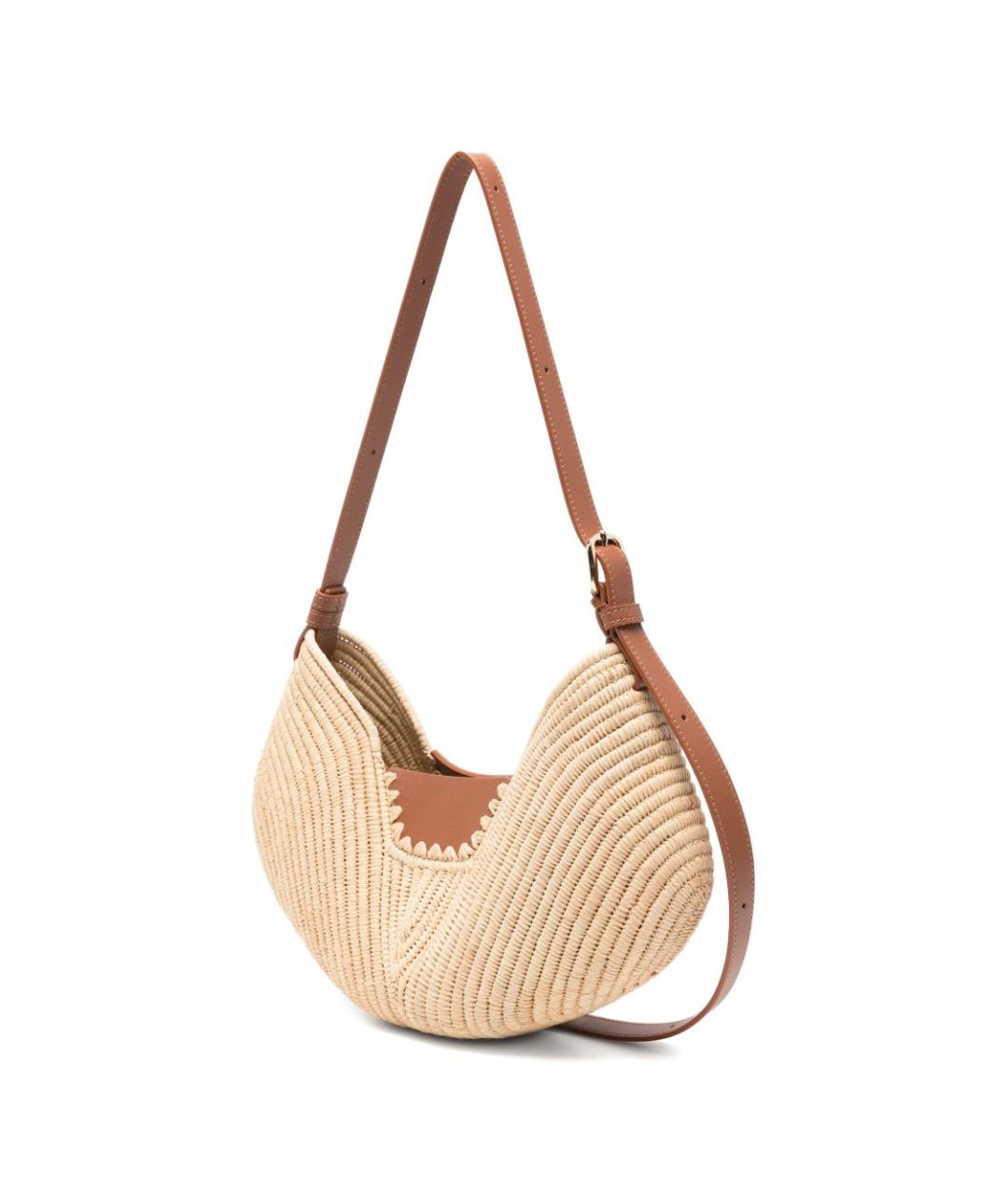 LOEWE Бежевая плетеная сумка через плечо, фото 3