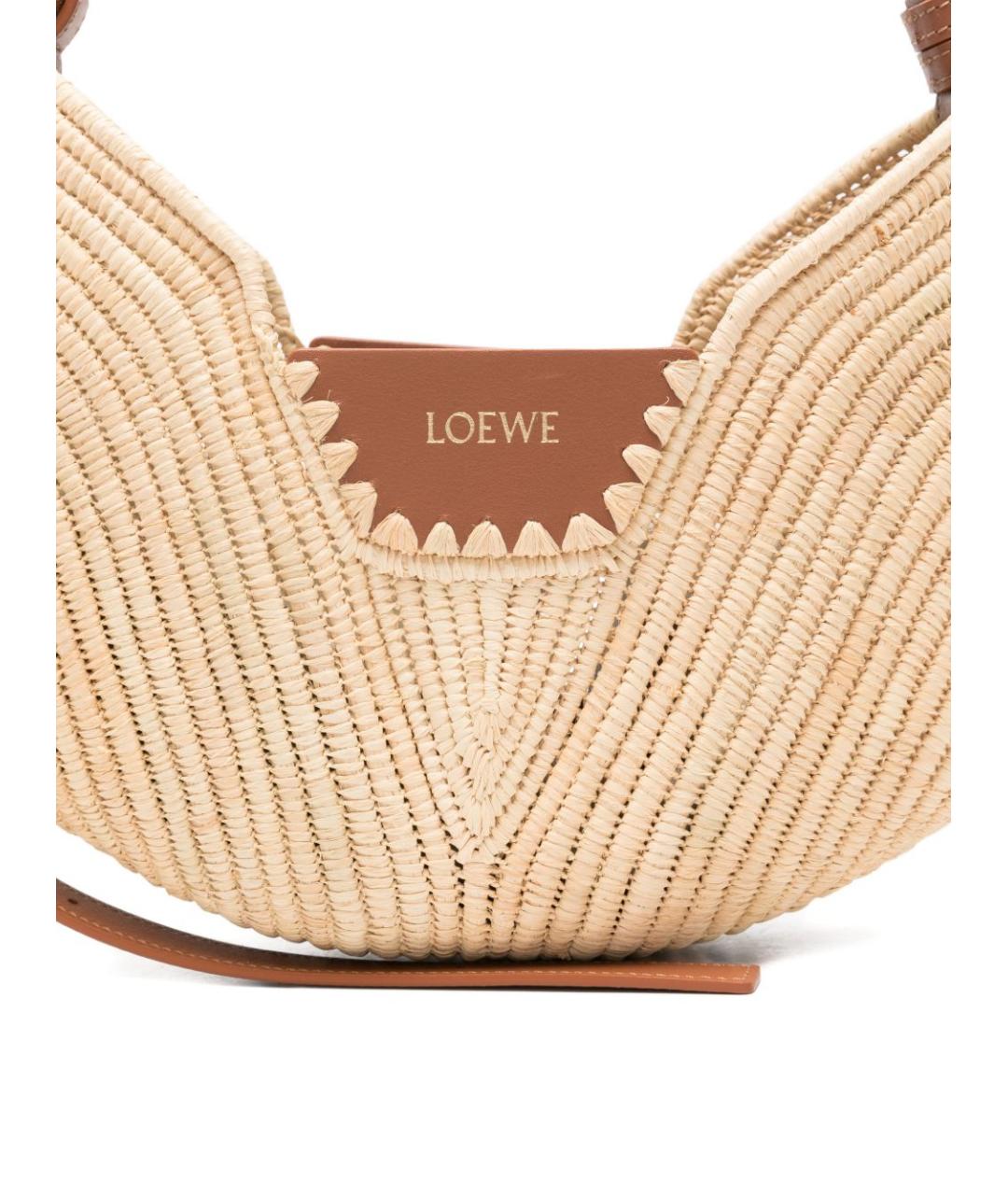 LOEWE Бежевая плетеная сумка через плечо, фото 5