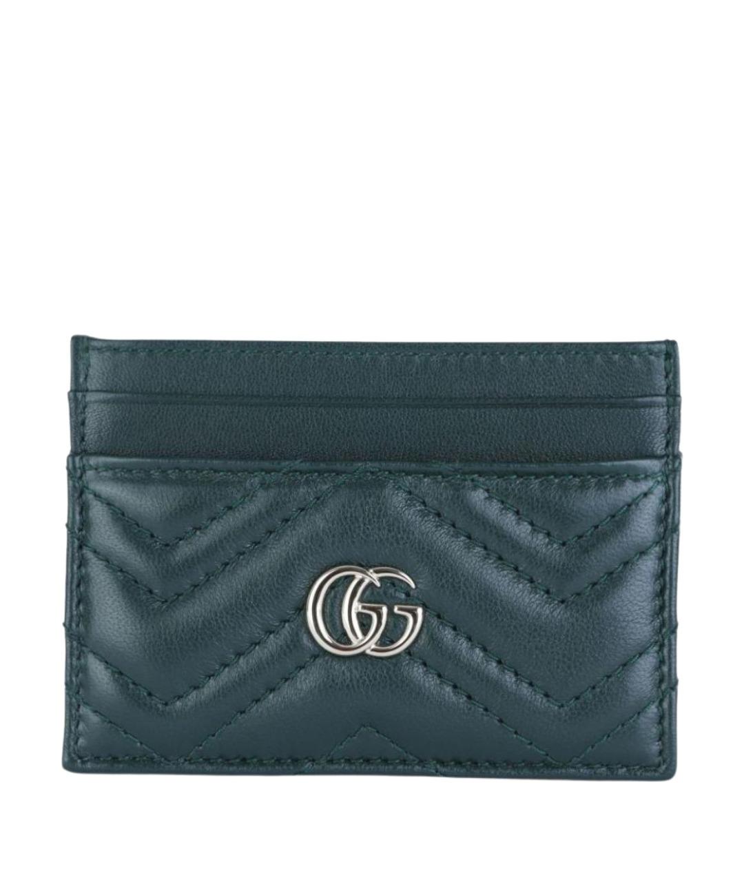 GUCCI Зеленый кожаный кардхолдер, фото 1