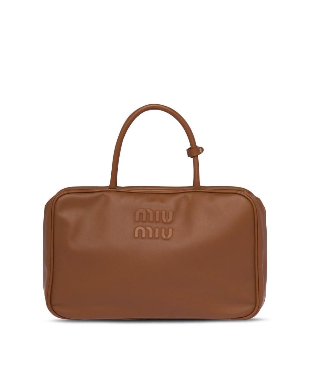 MIU MIU Коричневая кожаная сумка тоут, фото 1