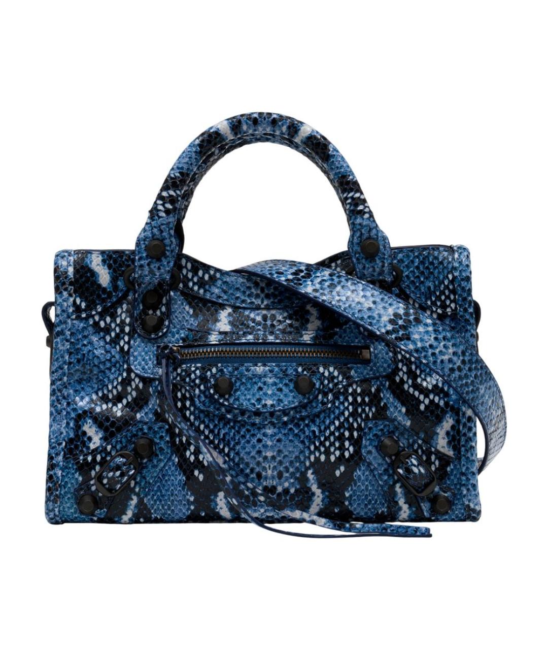 BALENCIAGA Синяя кожаная сумка тоут, фото 1