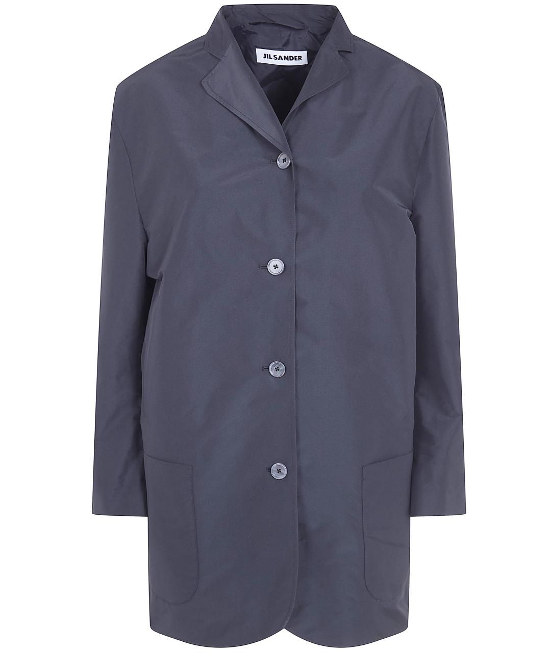 JIL SANDER Черное полиэстеровое пальто, фото 1