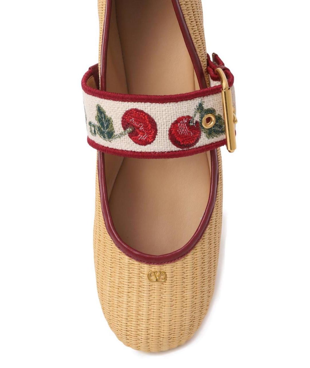VALENTINO Бежевые текстильные балетки, фото 3