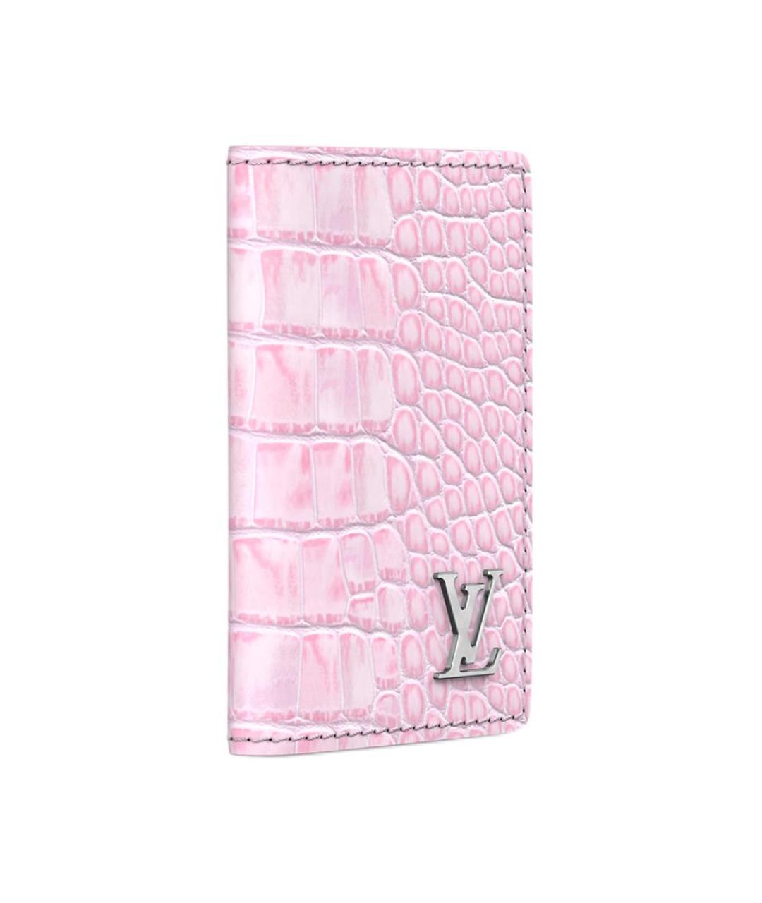 LOUIS VUITTON Розовый кожаный кошелек, фото 2