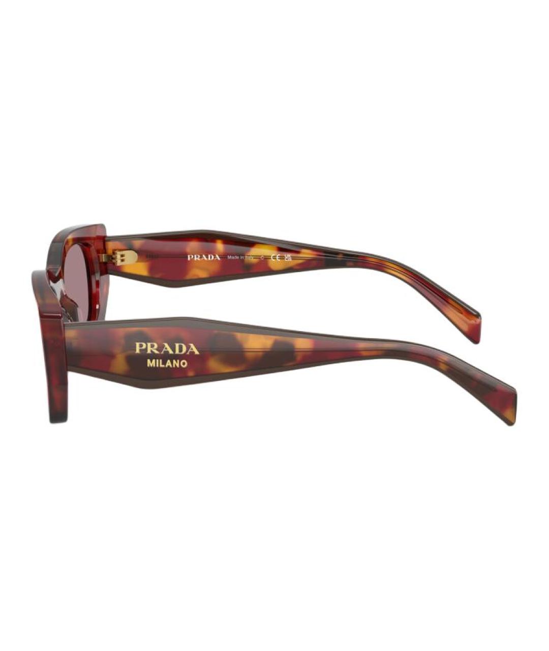 PRADA Коричневые пластиковые солнцезащитные очки, фото 4