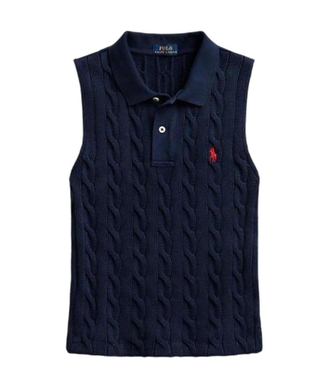 POLO RALPH LAUREN Темно-синяя хлопковая жилетка, фото 1