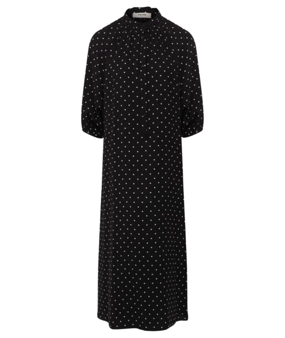 CELINE Черное вискозное повседневное платье, фото 1