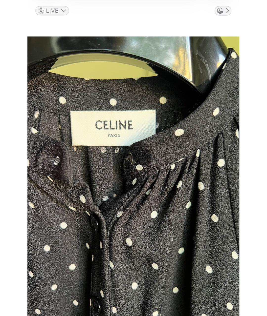 CELINE Черное вискозное повседневное платье, фото 5