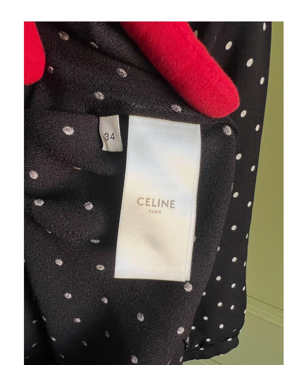 CELINE Черное вискозное повседневное платье, фото 6
