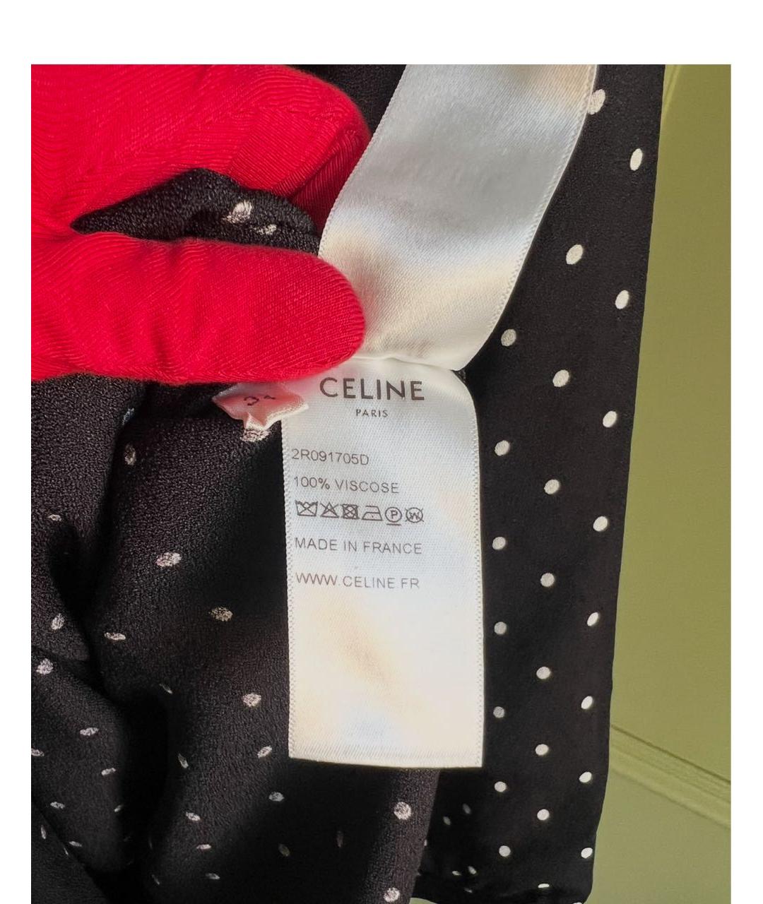 CELINE Черное вискозное повседневное платье, фото 7
