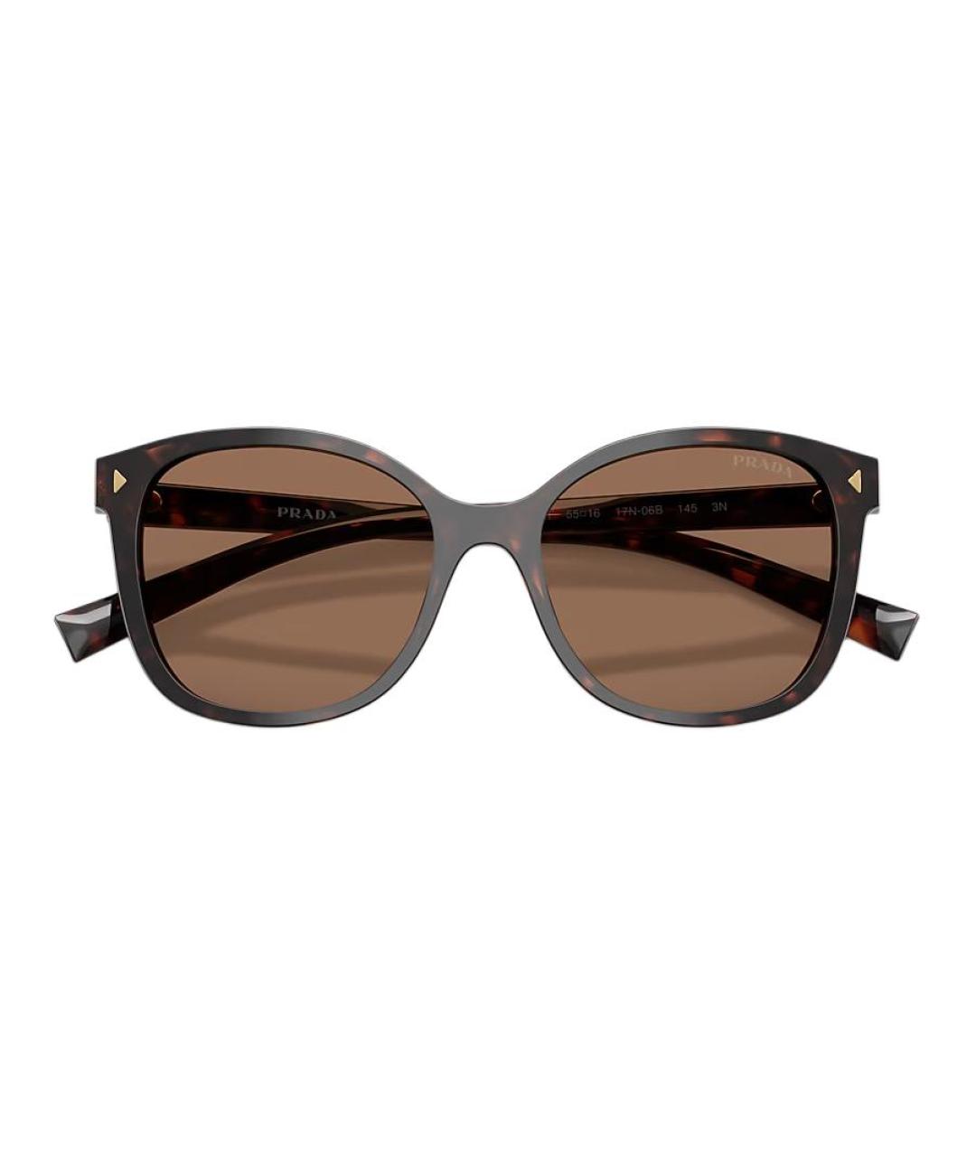 PRADA Коричневые пластиковые солнцезащитные очки, фото 3