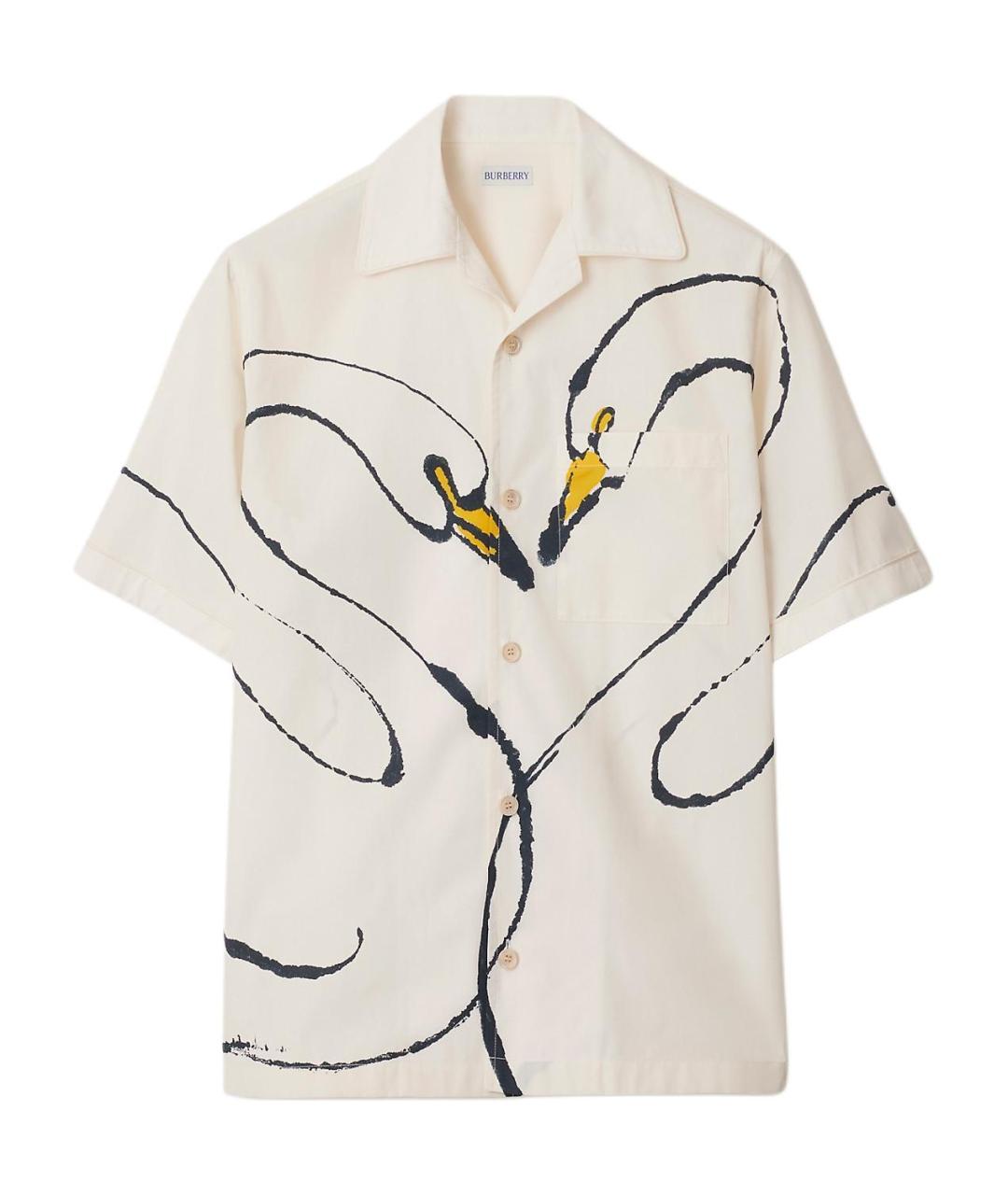 BURBERRY Белая хлопковая классическая рубашка, фото 1