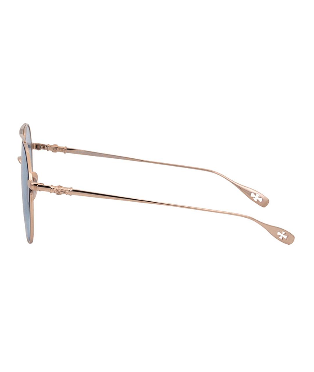 CHROME HEARTS Золотые металлические солнцезащитные очки, фото 3