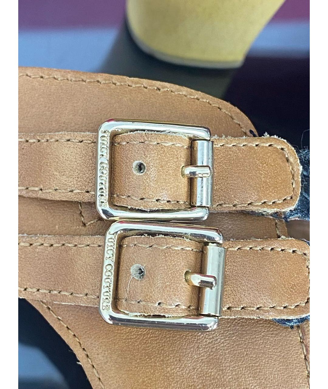 JUICY COUTURE Черные кожаные босоножки, фото 8
