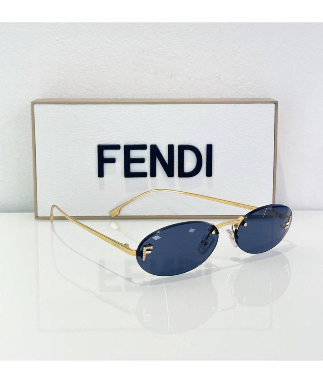 FENDI Темно-синие металлические солнцезащитные очки, фото 8