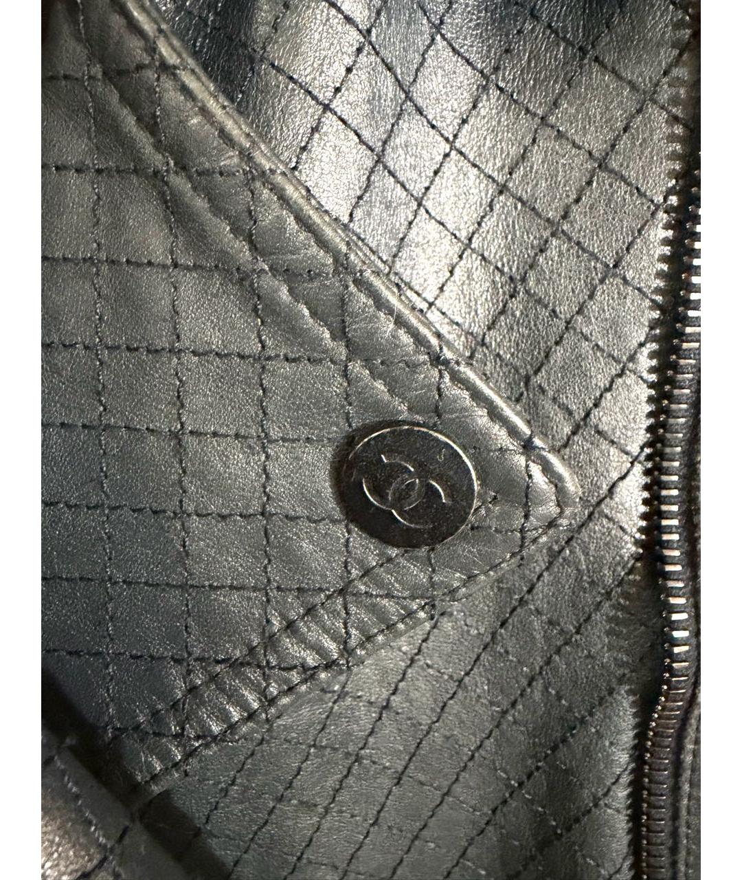 CHANEL Антрацитовая кожаная куртка, фото 6