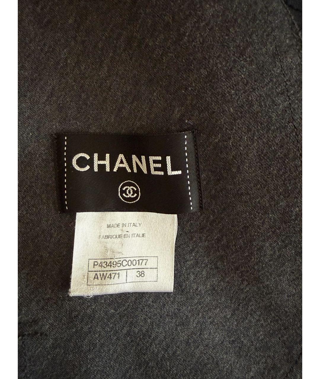 CHANEL Антрацитовая кожаная куртка, фото 4