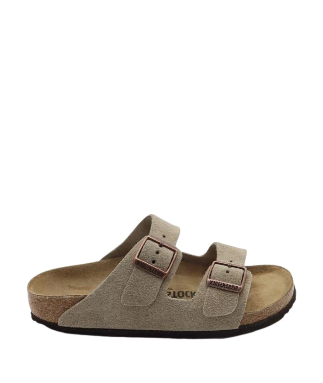 BIRKENSTOCK Бежевые замшевые сандалии, фото 1