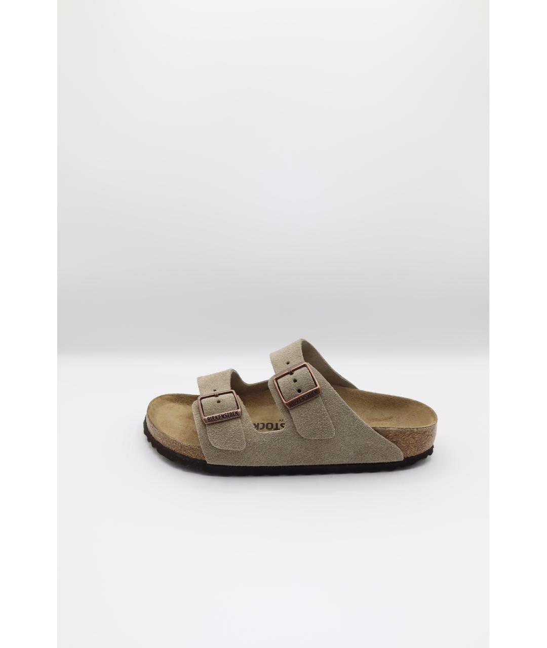 BIRKENSTOCK Бежевые замшевые сандалии, фото 6
