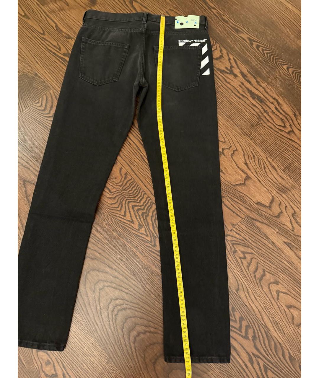 OFF-WHITE Черные хлопко-эластановые джинсы скинни, фото 3