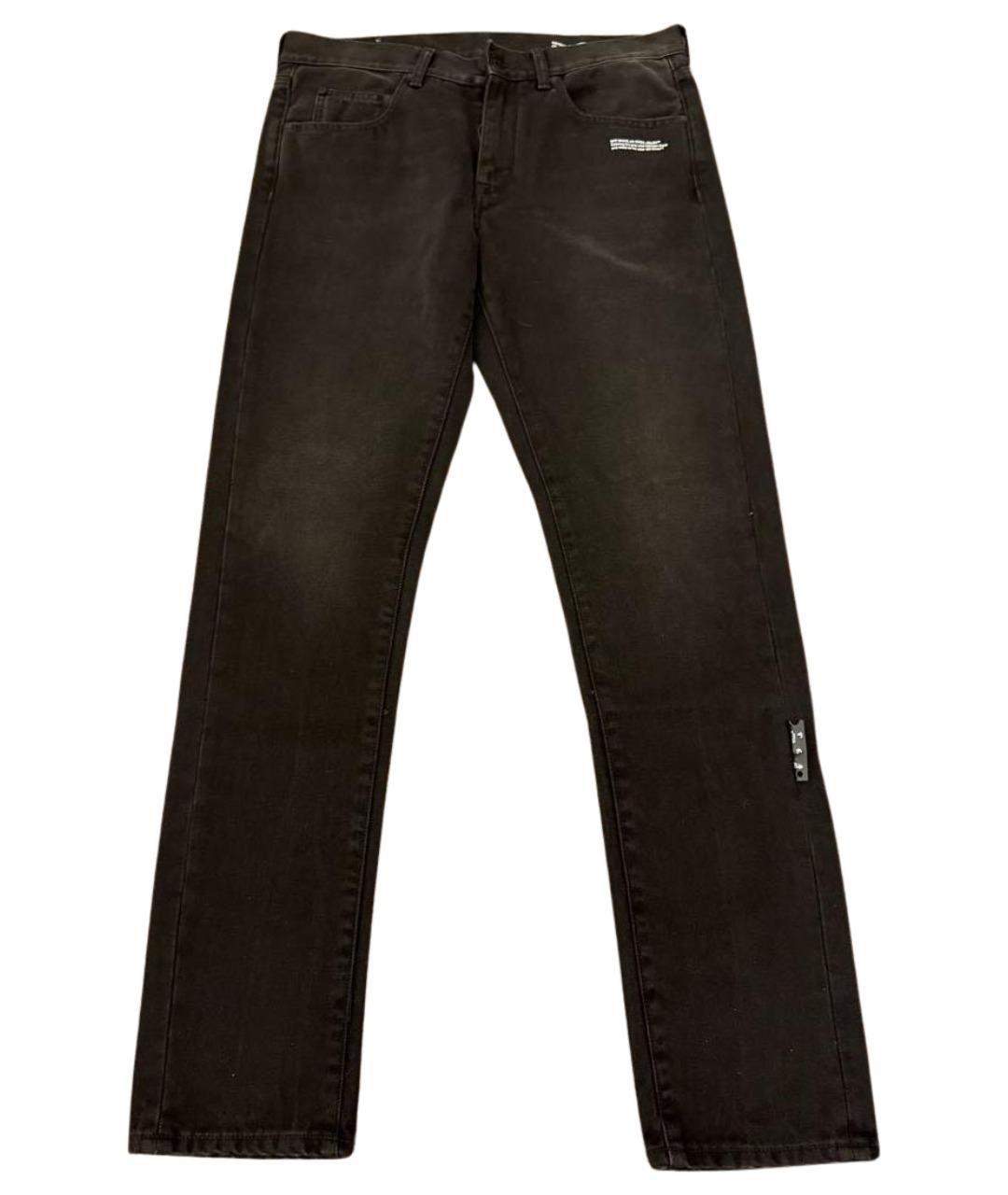 OFF-WHITE Черные хлопко-эластановые джинсы скинни, фото 1