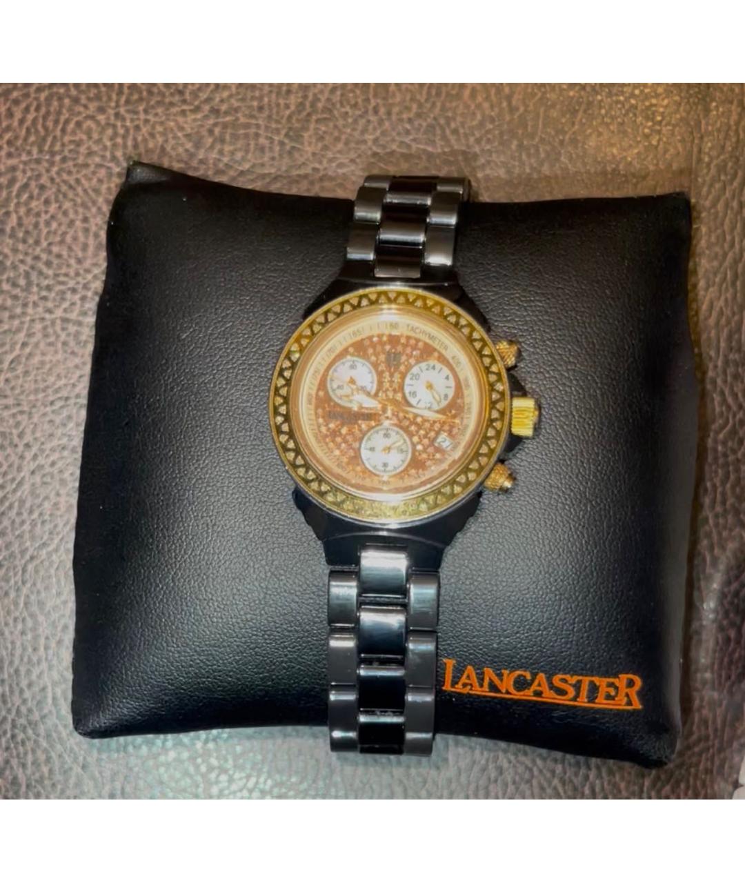 LANCASTER Антрацитовые часы из желтого золота, фото 2