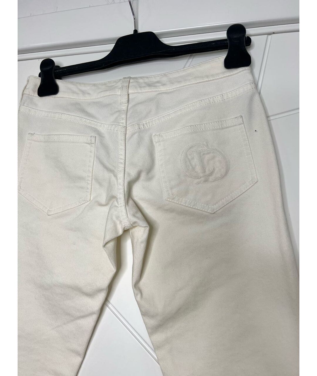 CHRISTIAN DIOR Белые хлопковые джинсы слим, фото 3
