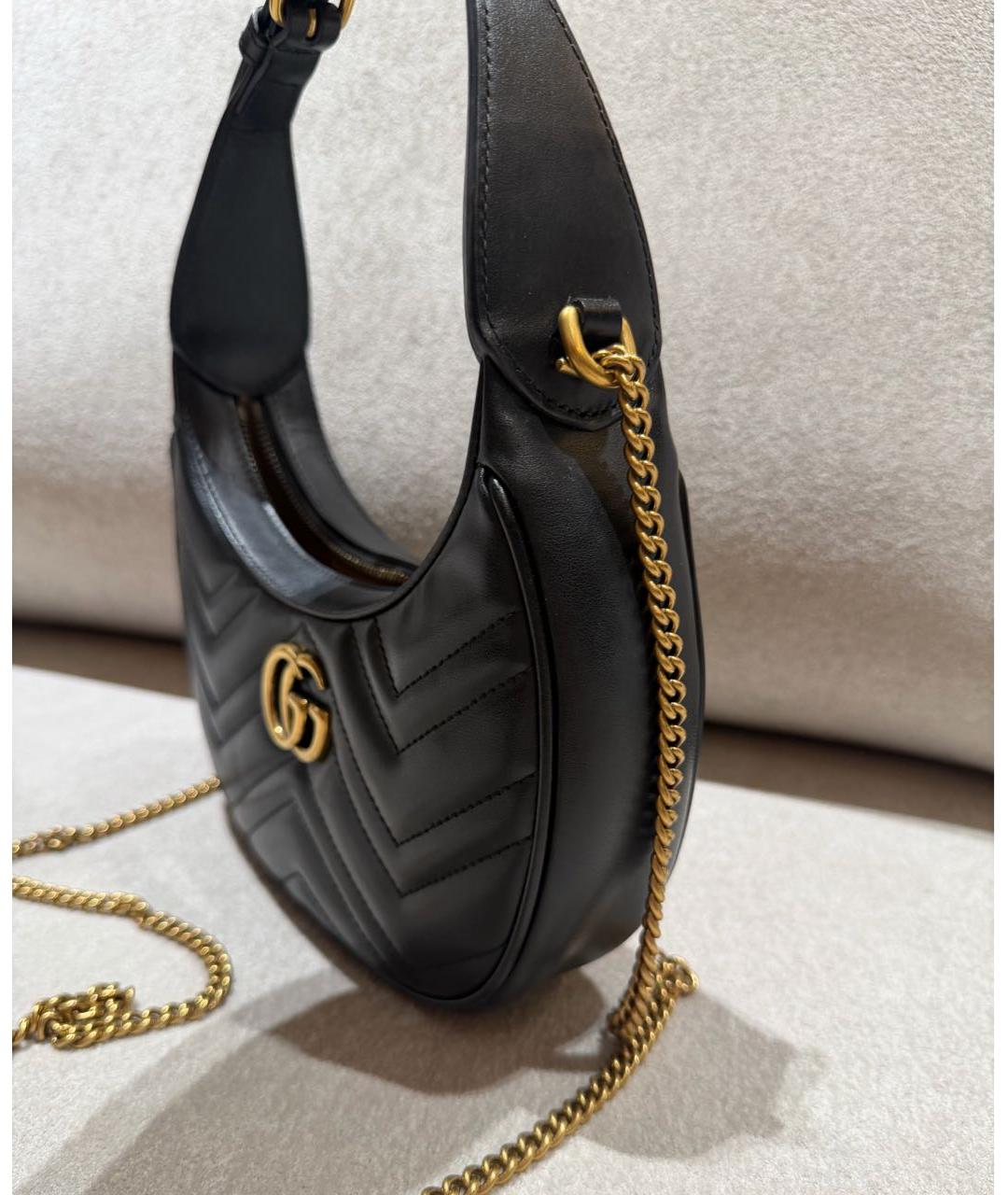GUCCI Черная кожаная сумка через плечо, фото 2