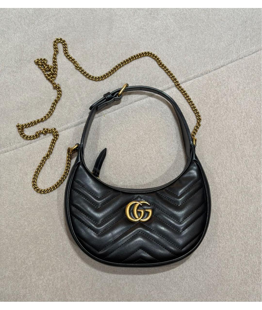 GUCCI Черная кожаная сумка через плечо, фото 7