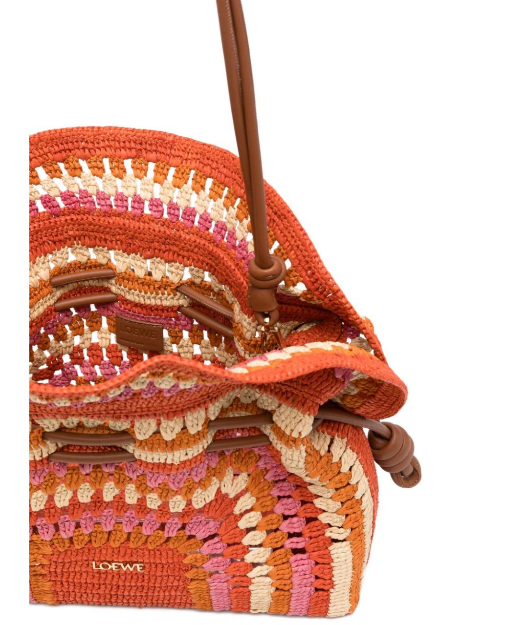 LOEWE Оранжевая плетеная сумка тоут, фото 2