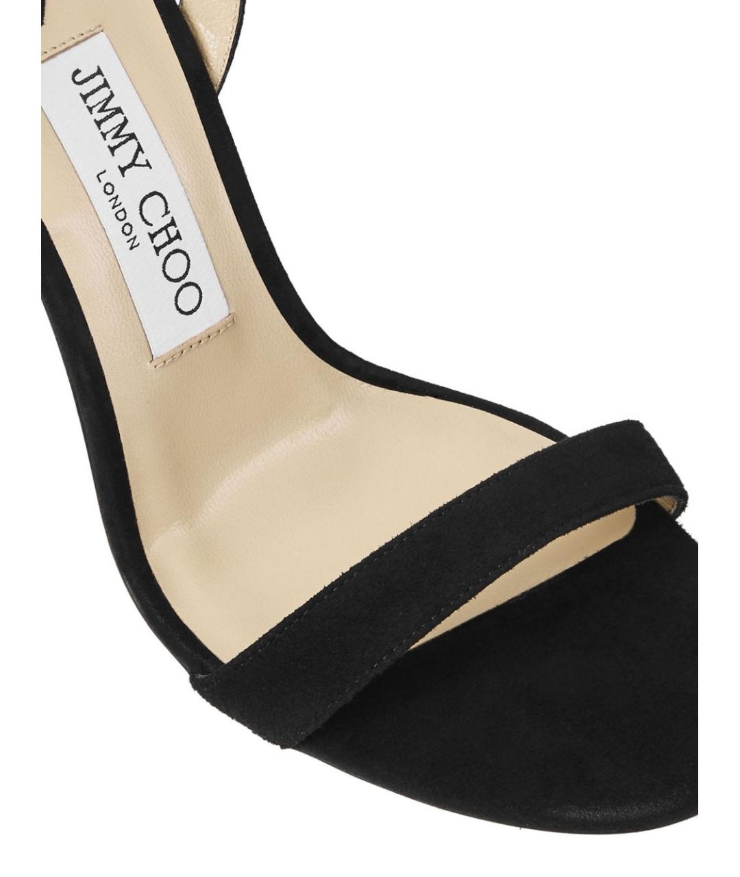 JIMMY CHOO Черные замшевые босоножки, фото 4