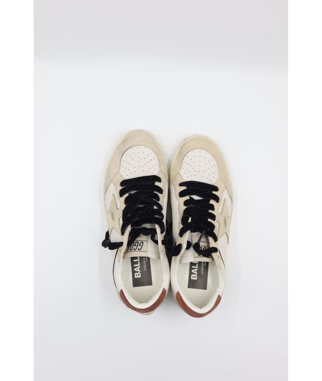 GOLDEN GOOSE DELUXE BRAND Бежевые кожаные кеды, фото 6