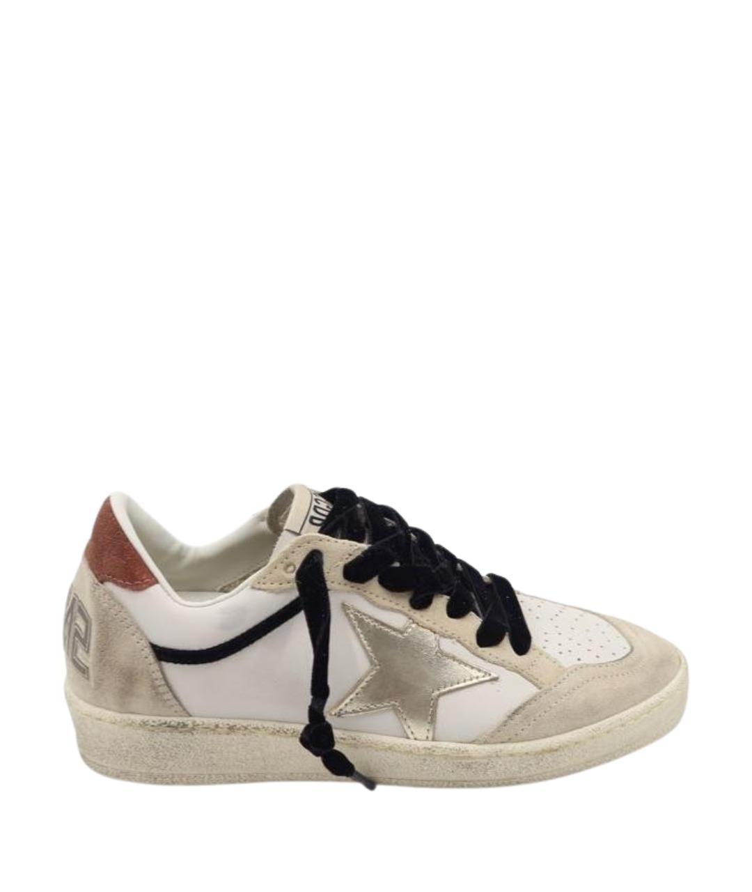 GOLDEN GOOSE DELUXE BRAND Бежевые кожаные кеды, фото 1