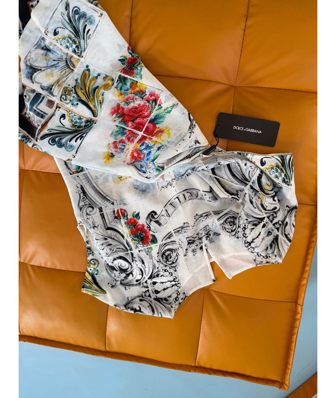 DOLCE&GABBANA Белая шелковая рубашка, фото 5