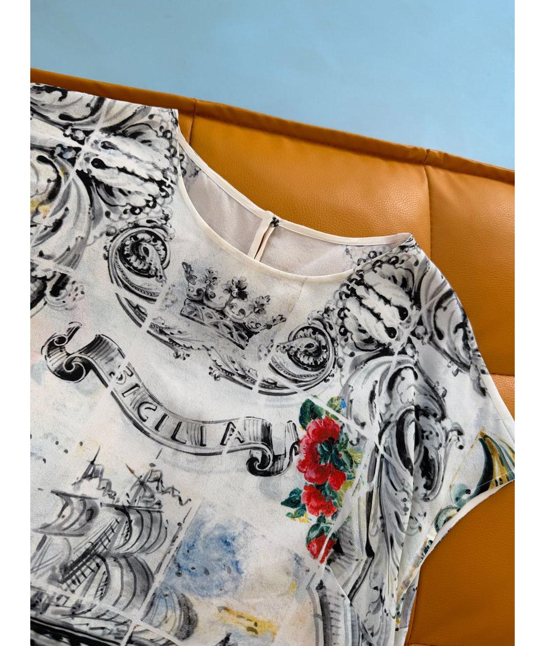 DOLCE&GABBANA Белая шелковая рубашка, фото 6
