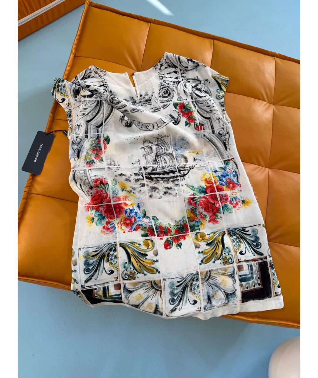 DOLCE&GABBANA Белая шелковая рубашка, фото 4