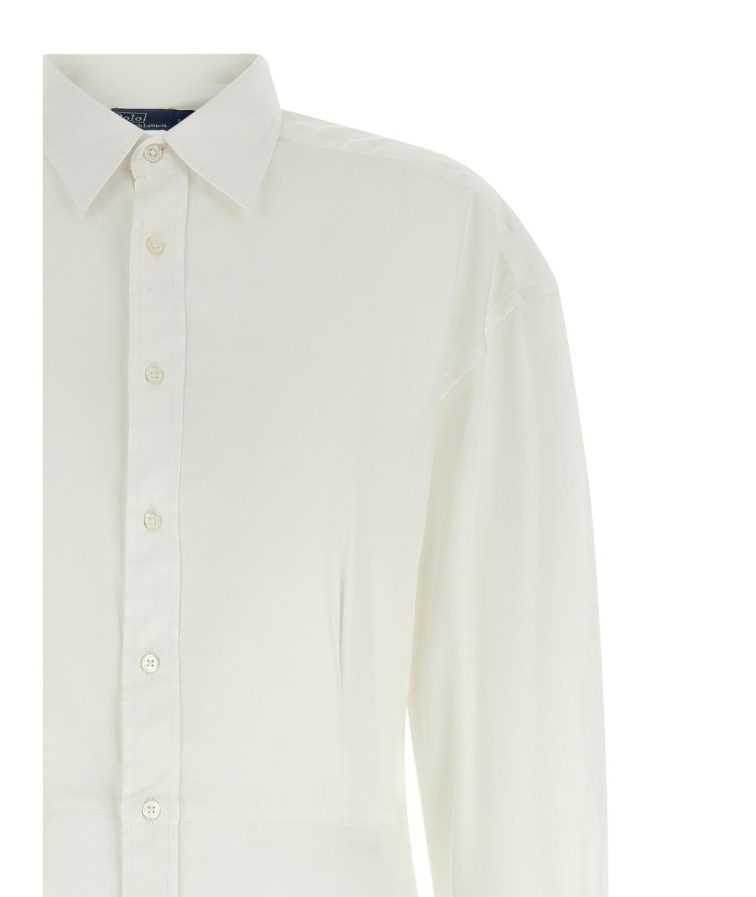 POLO RALPH LAUREN Белое хлопковое повседневное платье, фото 3