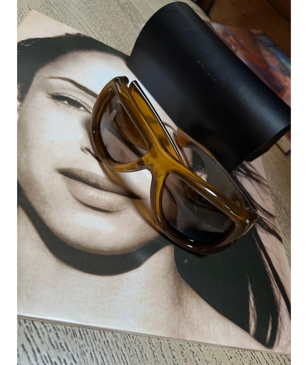 SAINT LAURENT Коричневые солнцезащитные очки, фото 3