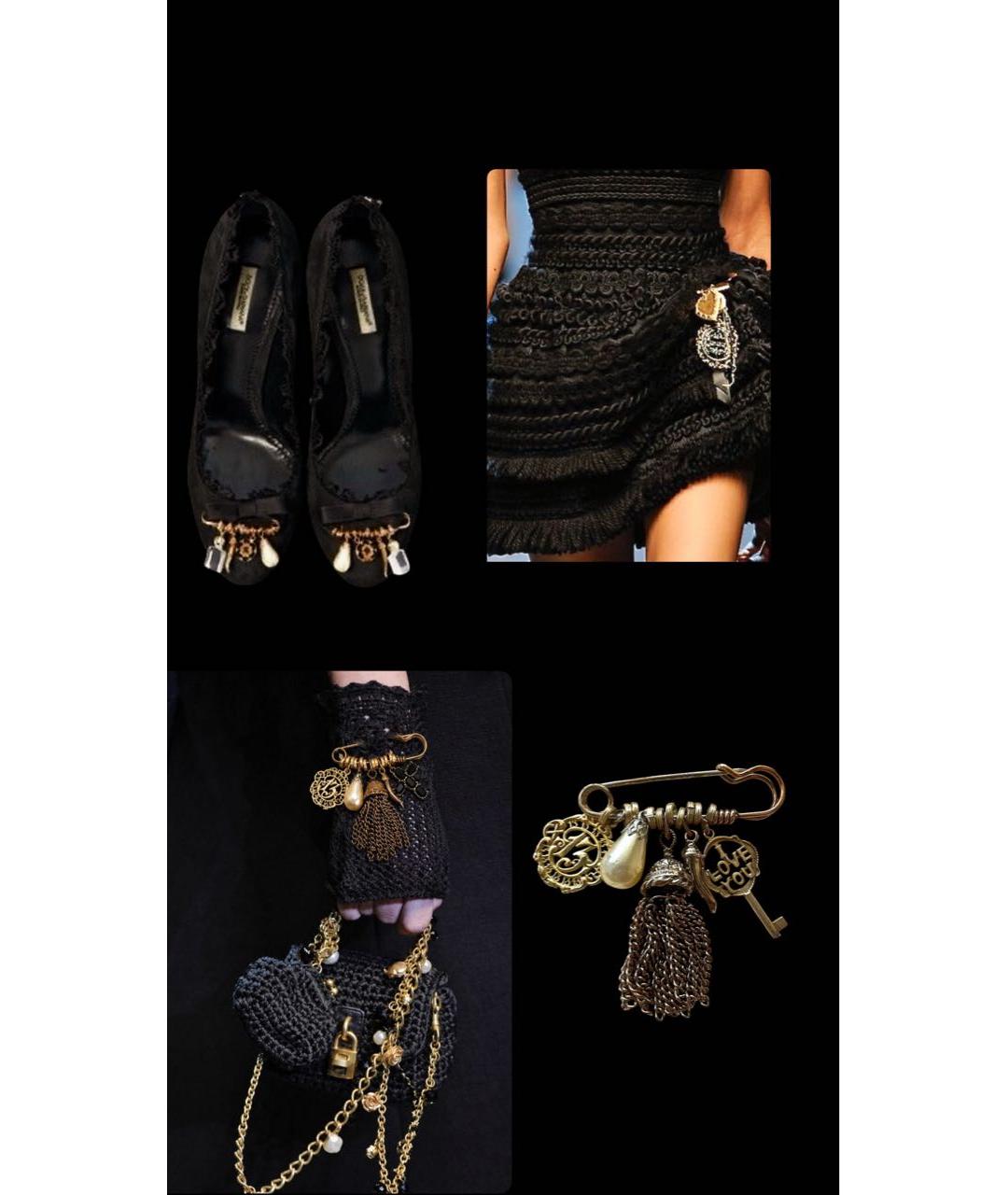 DOLCE&GABBANA Золотая латунная булавка / брошь, фото 7