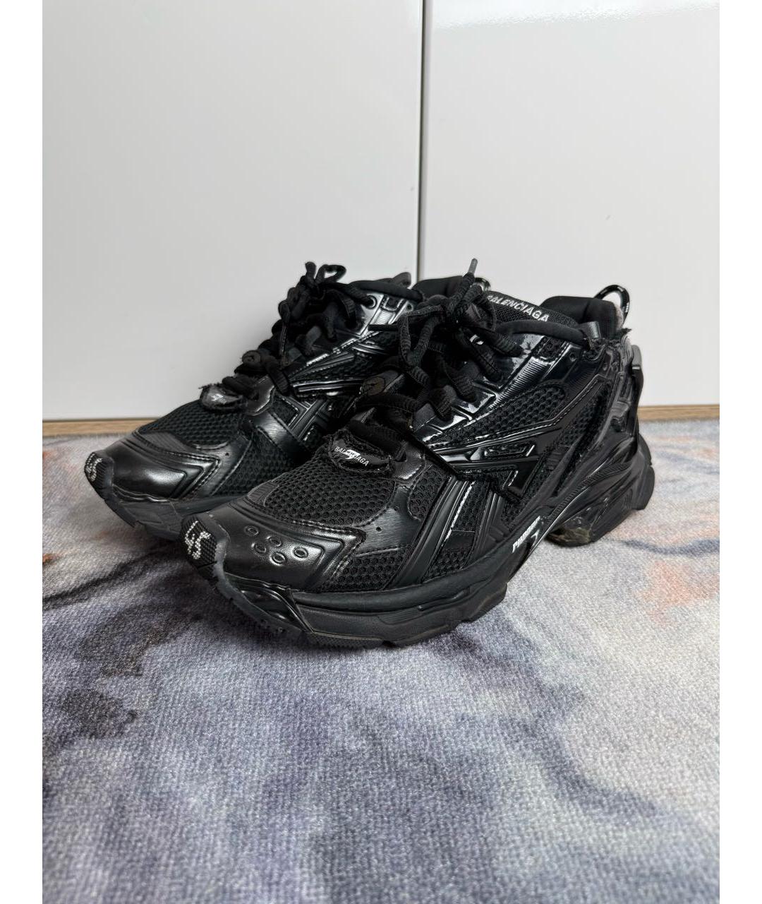 BALENCIAGA Черные синтетические низкие кроссовки / кеды, фото 2
