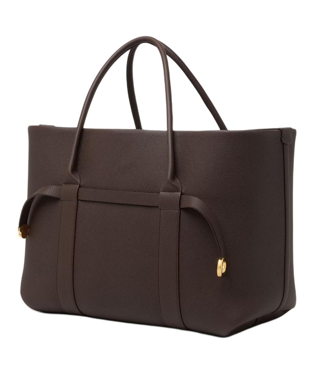 LORO PIANA Коричневая кожаная сумка через плечо, фото 3