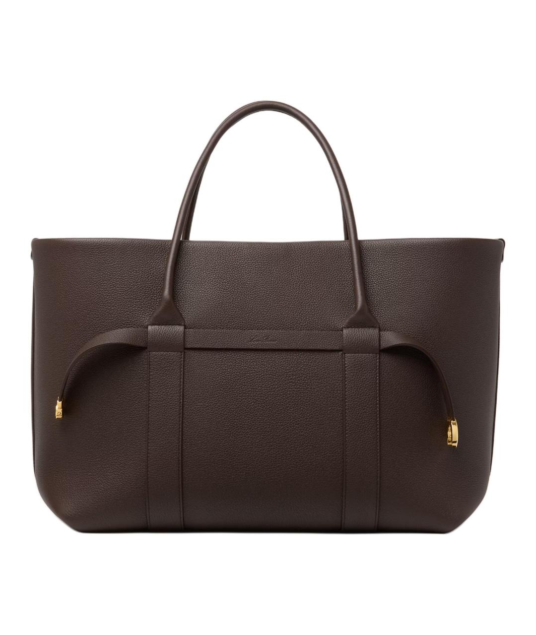 LORO PIANA Коричневая кожаная сумка через плечо, фото 1