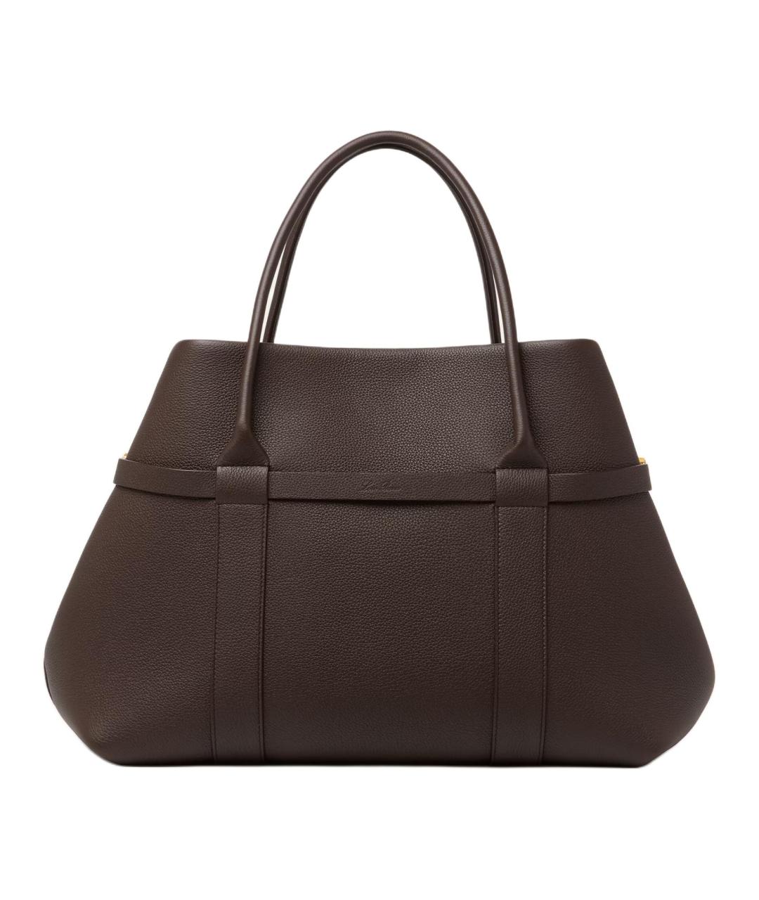 LORO PIANA Коричневая кожаная сумка через плечо, фото 2