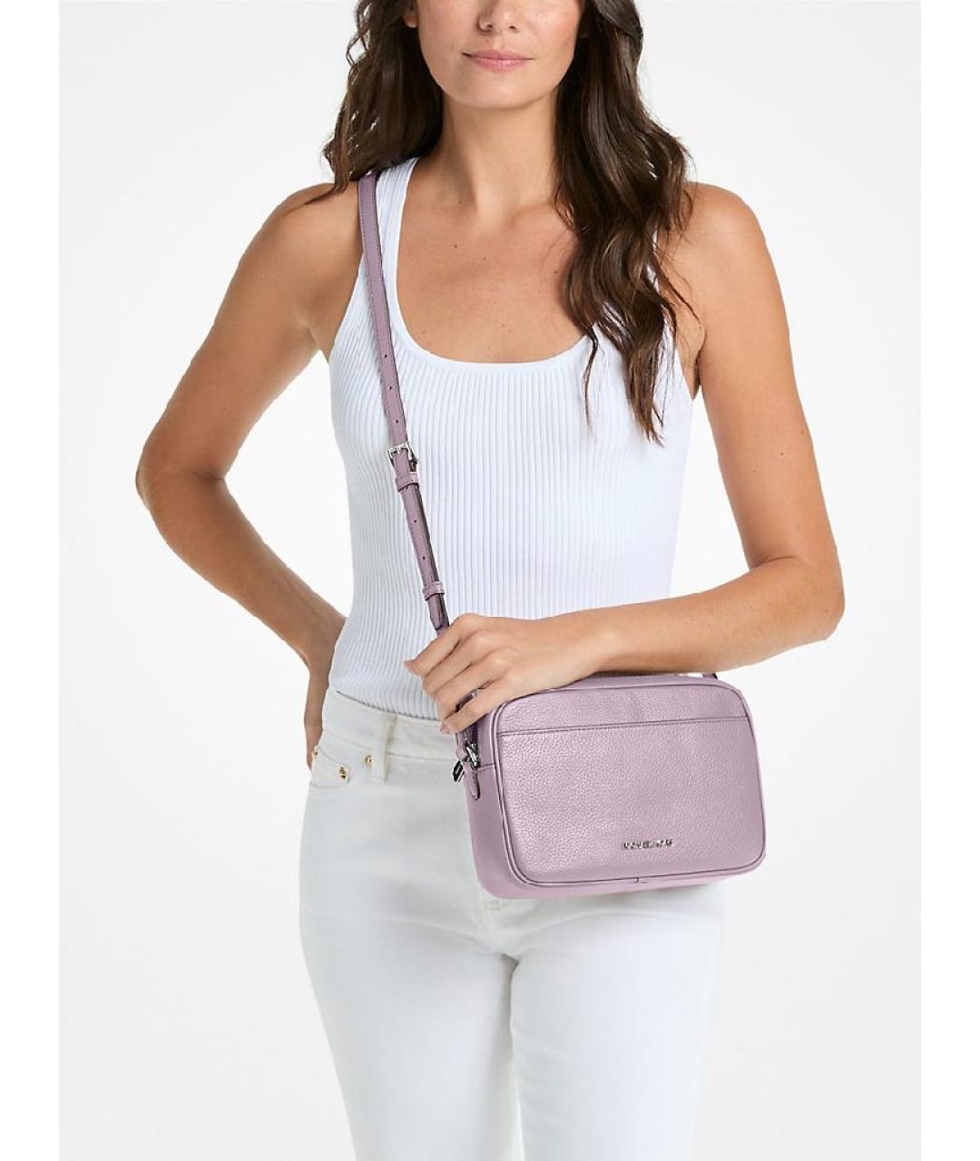 MICHAEL KORS Фиолетовая кожаная сумка через плечо, фото 5