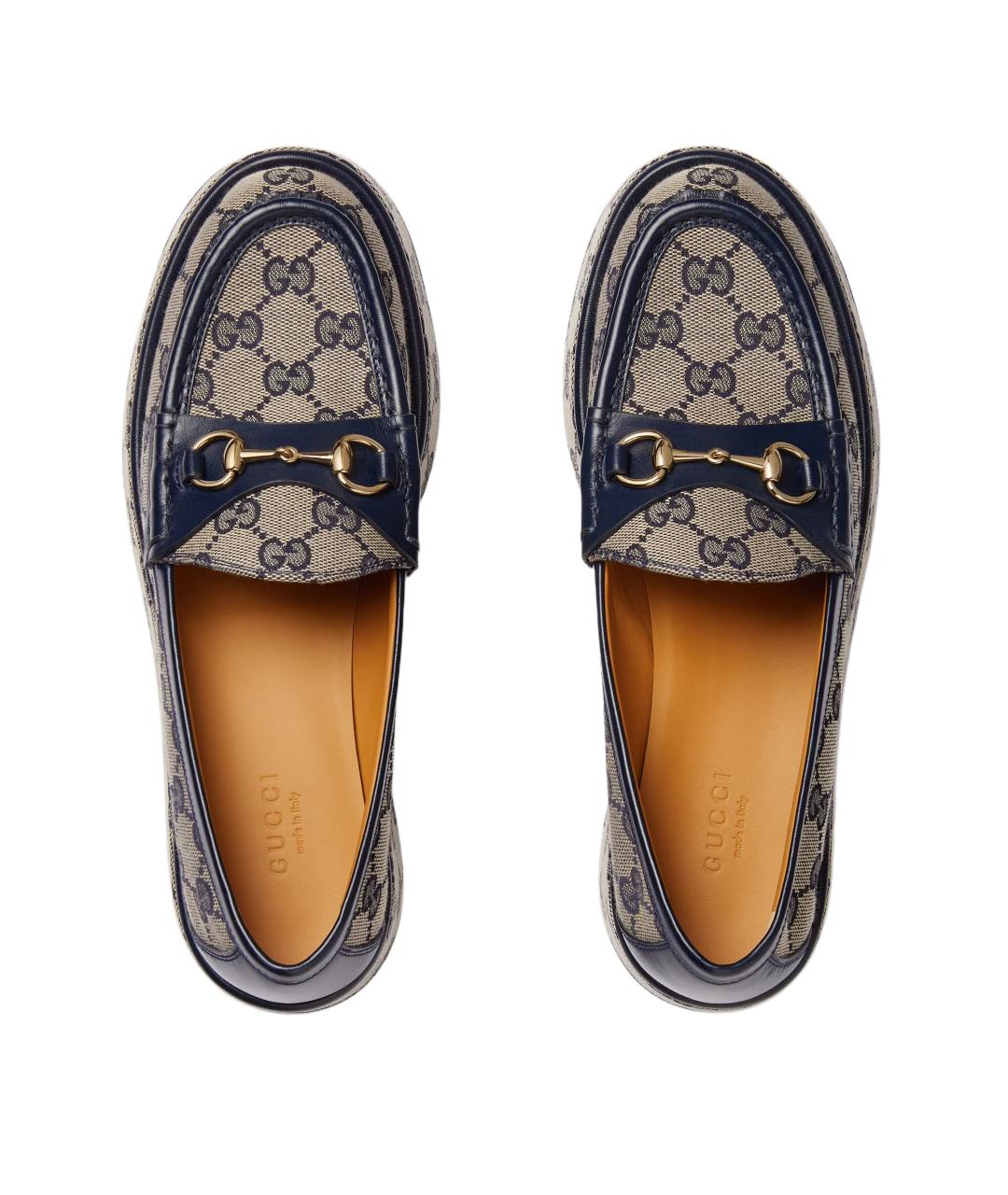 GUCCI Бежевые лоферы, фото 4
