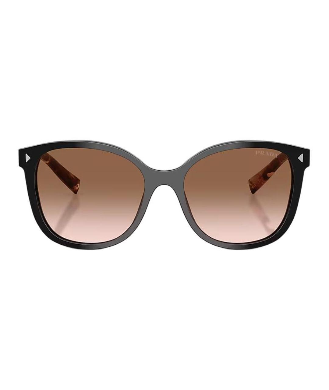 PRADA Черные пластиковые солнцезащитные очки, фото 2